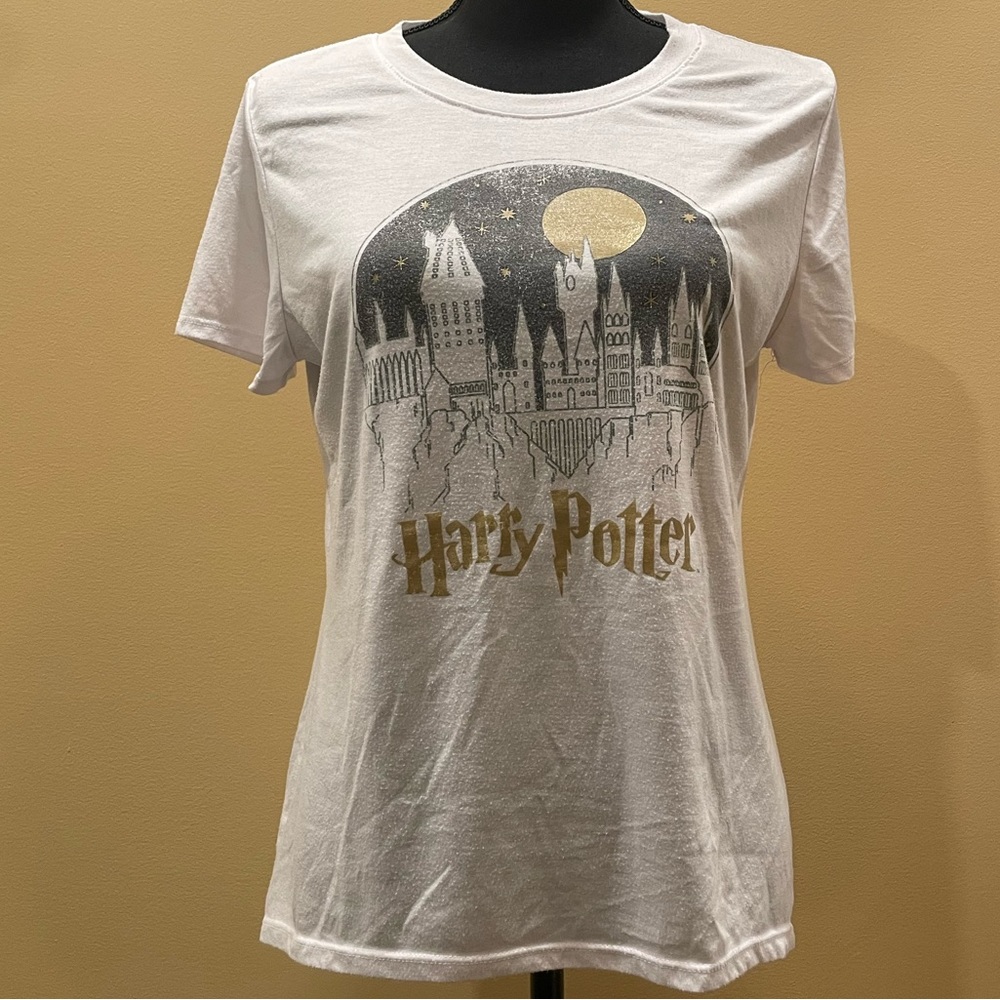 Harry Potter Women’s Shirt L Hogwarts Dumbledore Weasley Hermione Hedwig Hagrid